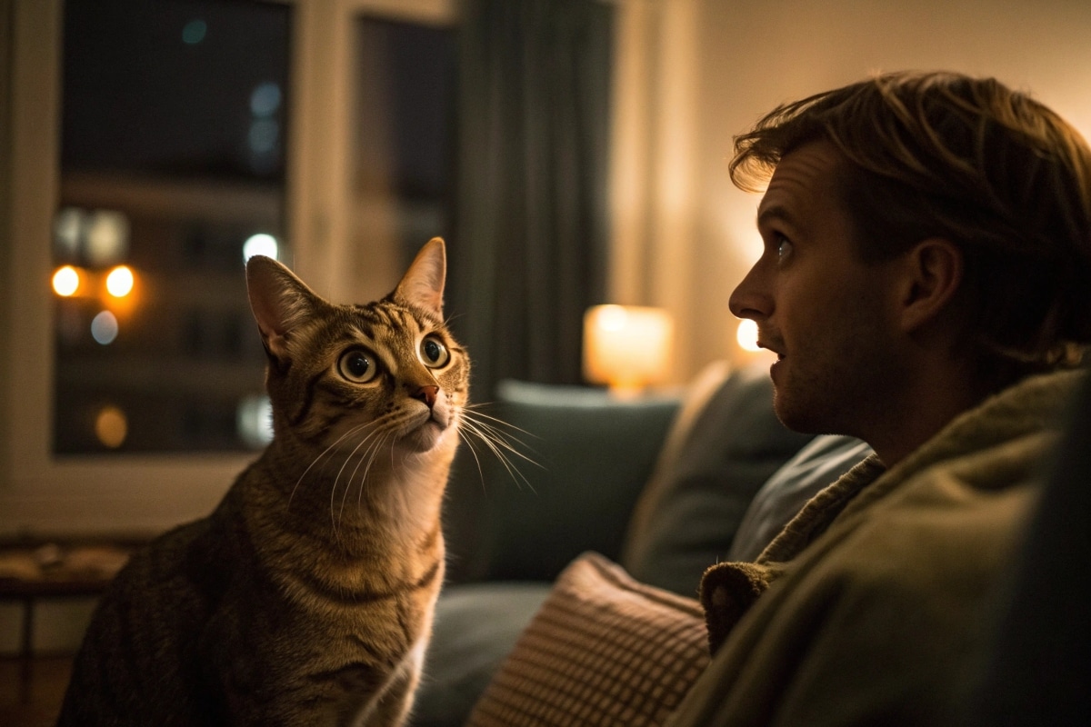 Pourquoi votre chat vous fixe-t-il la nuit ? La réponse vous surprendra