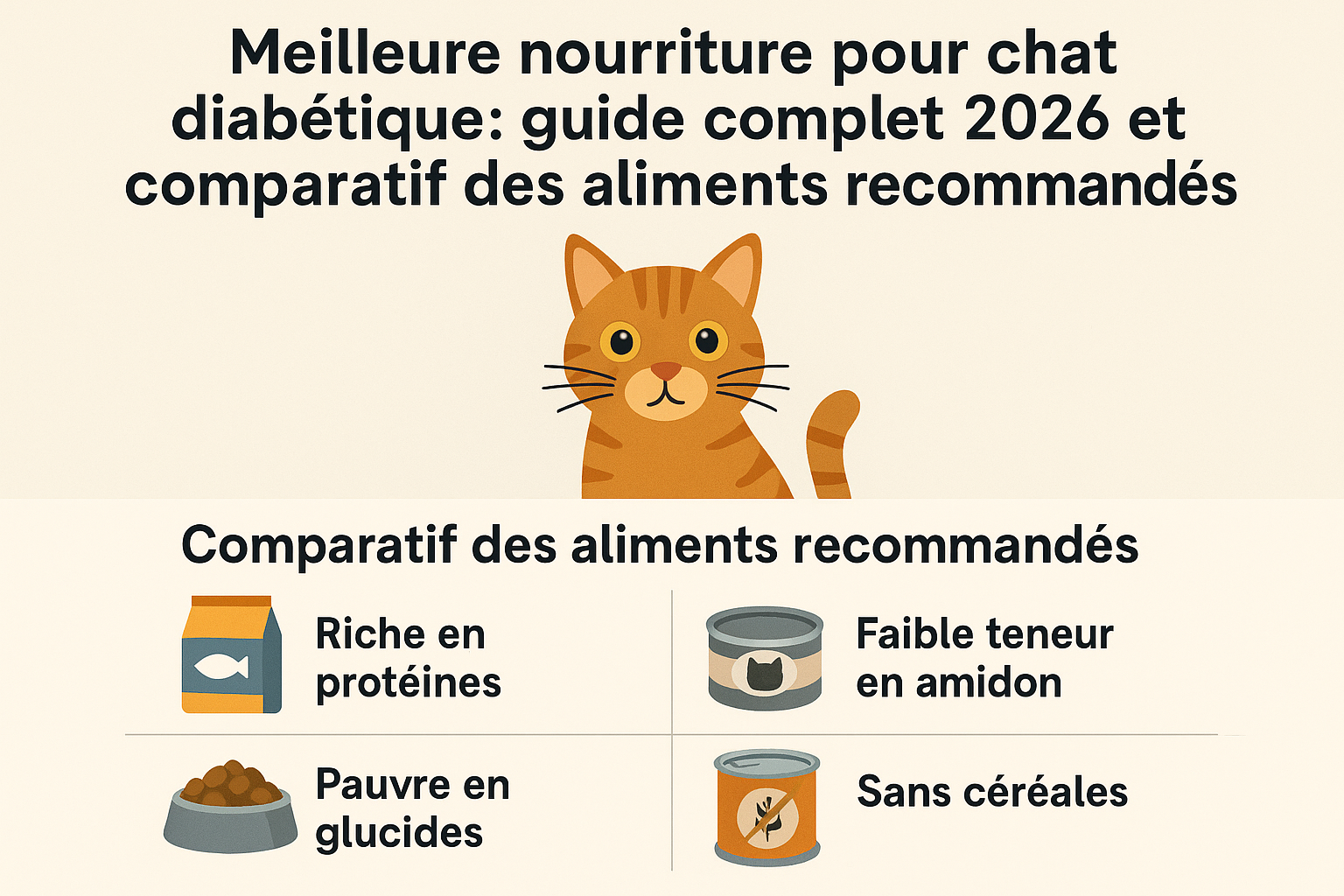 Meilleure nourriture pour chat diabétique : guide complet 2026 et comparatif des aliments recommandés