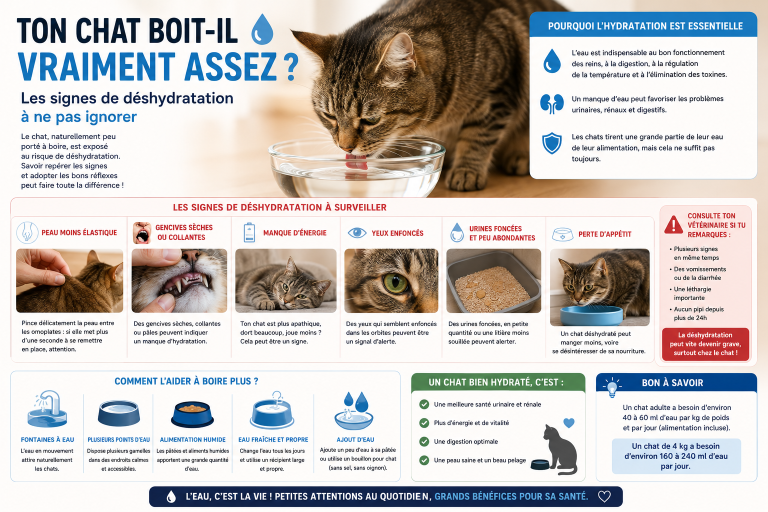 Ton chat boit-il vraiment assez ? Les signes de déshydratation à ne pas ignorer